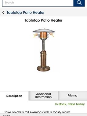 Tabletop Patio Heater in Bronze - Compact Outdoor Heater